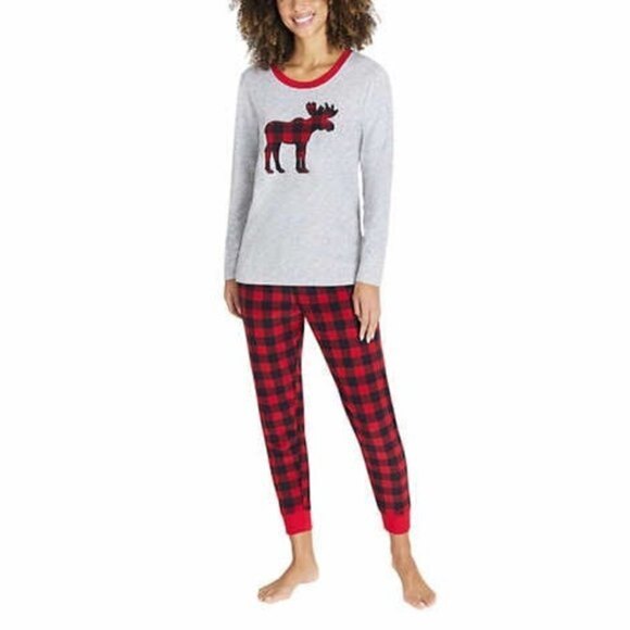 Eddie Bauer Other - Eddie Bauer Women's Buffalo Check Moose Sleep Set Pajama XL NWT